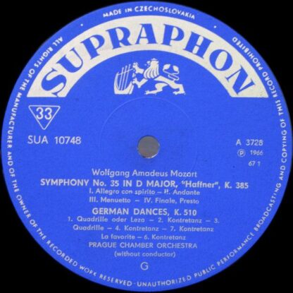 Supraphon SUA 10748 - Symphony "Haffner" / Symphony "Prague" / G - Image 4