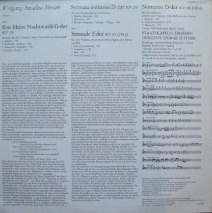 Eterna 8 26 477 - Eine Kleine Nachtmusik G-Dur KV 525 / Serenata - Image 2