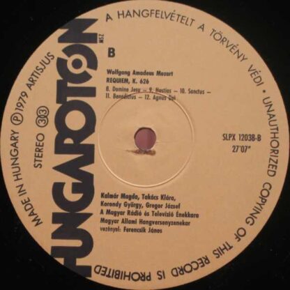 Hungaroton SLPX 12038 - Requiem - Image 5