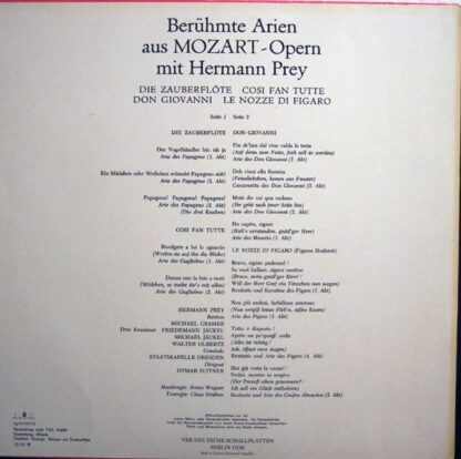 Eterna 8 25 739 - Berühmte Arien Aus MOZART-Opern Mit Hermann Pr - Image 2