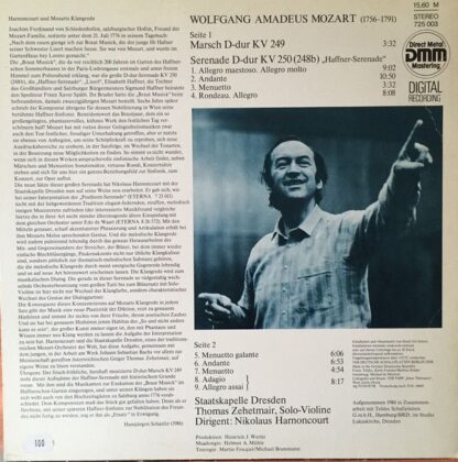 Eterna 7 25 003 - Harnoncourt Dirigiert Mozart: Haffner Serenade - Image 2