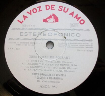 La Voz De Su Amo ASDL 959 - Overtures - Image 3