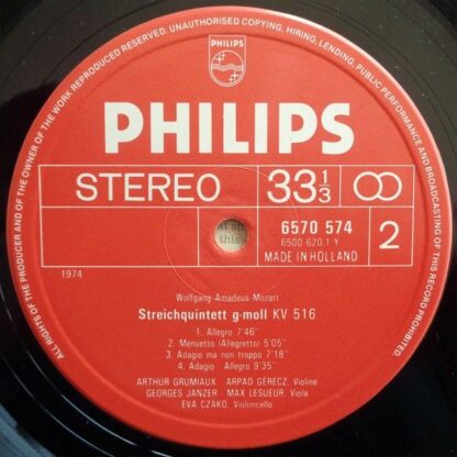 Philips 6570 574 - Streichquintette KV 515 & KV 516 - Image 4