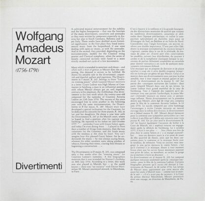 Deutsche Harmonia Mundi 1C 065-99 627 - Divertimento D-Dur K 251 - Image 3