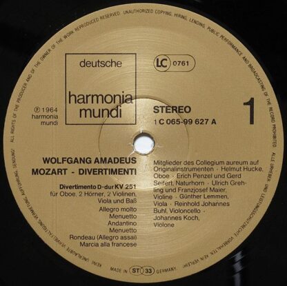 Deutsche Harmonia Mundi 1C 065-99 627 - Divertimento D-Dur K 251 - Image 5