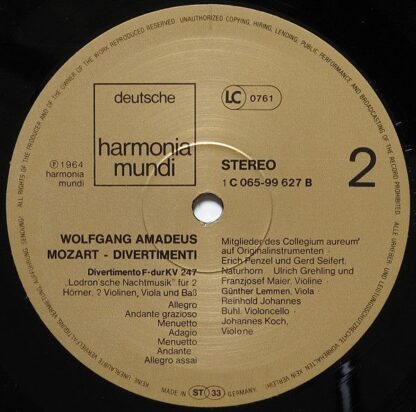 Deutsche Harmonia Mundi 1C 065-99 627 - Divertimento D-Dur K 251 - Image 6