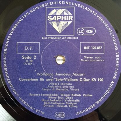 Saphir INT 120.887 - Konzertante Sinfonie KV 364 - Concertone KV - Image 4