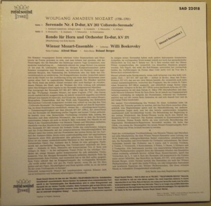 DECCA SAD 22018 - Serenade Nr. 4 D-Dur "Colloredo-Serenade" , Ho - Image 2