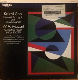 Finlandia Records FA 340 - Kalevi Aho: Quintett Für Fagott Und S