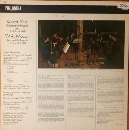Finlandia Records FA 340 - Kalevi Aho: Quintett Für Fagott Und S - Image 2