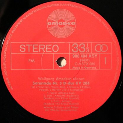 Amadeo AVRS 6404 - Serenade Nr. 5 In D-Dur KV 204 - Image 3