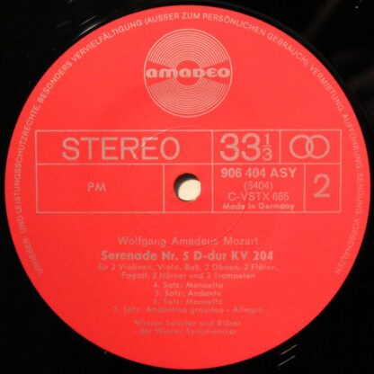 Amadeo AVRS 6404 - Serenade Nr. 5 In D-Dur KV 204 - Image 4