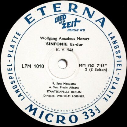 Eterna LPM 1010 - Sinfonie Es-dur K.V. 543 - Image 4