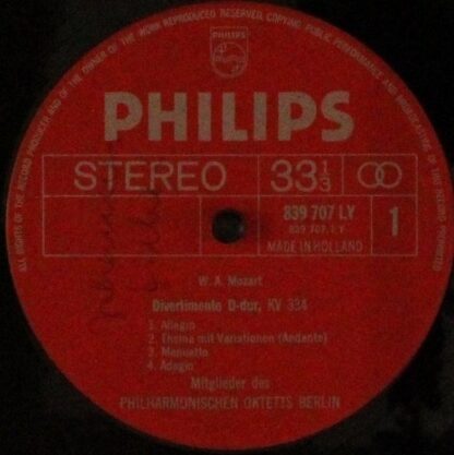 Philips 839 707 LY - Divertimento D-dur KV 334 Quintett für Horn - Image 3