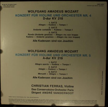 Die Volksplatte SMVP 8059 - Mozart Vioolconcerten Nrs 4 & 5 - Image 2