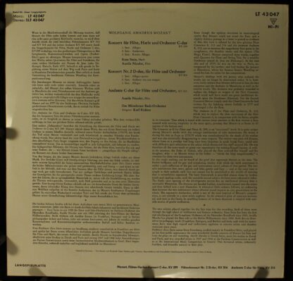 Telefunken LT 43047 - Konzert Für Flöte, Harfe Und Orchester C-d - Image 2