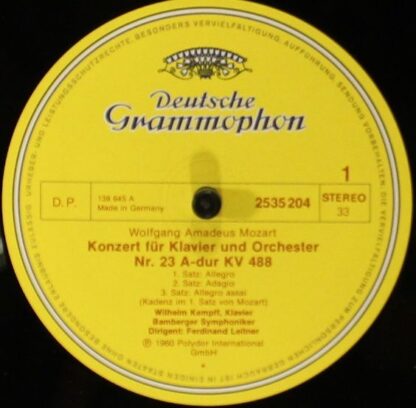Deutsche Grammophon 2535 204 - Klavierkonzerte Nr. 23 A-Dur KV 4 - Image 3