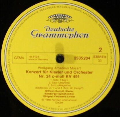 Deutsche Grammophon 2535 204 - Klavierkonzerte Nr. 23 A-Dur KV 4 - Image 4