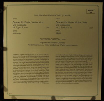 DECCA 6.41751 - Piano Quartet No. 1 In G Minor / Piano Quartet N - Image 2