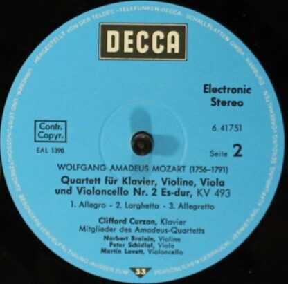 DECCA 6.41751 - Piano Quartet No. 1 In G Minor / Piano Quartet N - Image 3