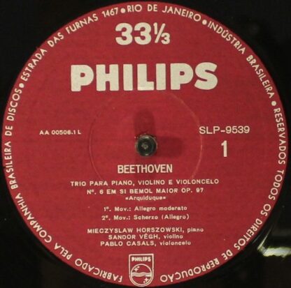 Philips SLP-9539 - Trio N° 6 Para Piano, Violino E Violoncelo Em - Image 3