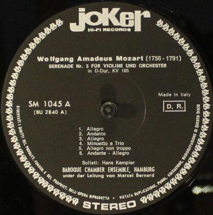 Joker (2) SM 1045 - Serenade Nr. 3 Für Violine Und Orchester In - Image 3