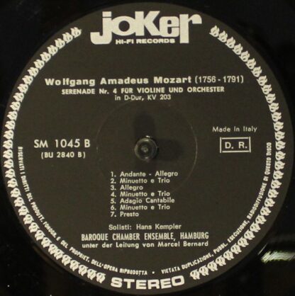 Joker (2) SM 1045 - Serenade Nr. 3 Für Violine Und Orchester In - Image 4