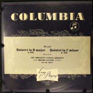 Columbia 33CX 1031 - Quintet In D Major K. 593 / Quintet In C Mi