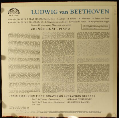 Supraphon SUB 10366 - Beethoven Piano Sonatas In E Flat Major, O - Image 2