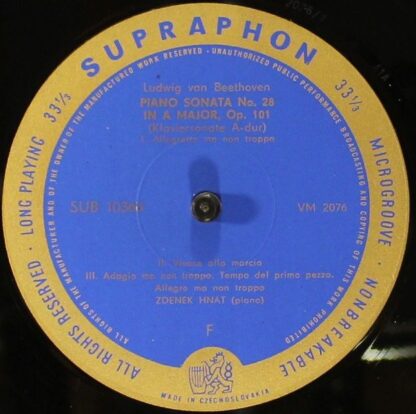 Supraphon SUB 10366 - Beethoven Piano Sonatas In E Flat Major, O - Image 3