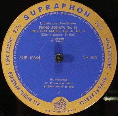 Supraphon SUB 10366 - Beethoven Piano Sonatas In E Flat Major, O - Image 4