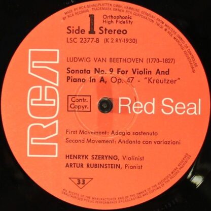 RCA Red Seal LSC 2377-B - Kreutzer- Und Frühlingsssonate - Image 3
