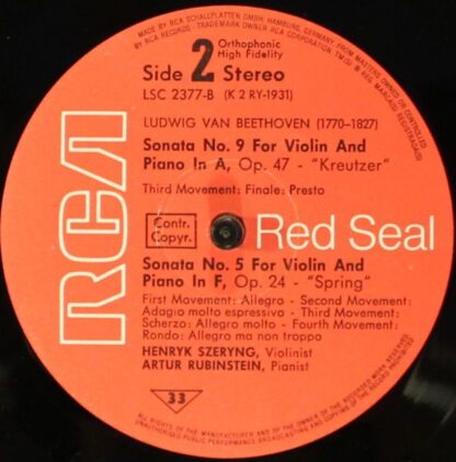 RCA Red Seal LSC 2377-B - Kreutzer- Und Frühlingsssonate - Image 4