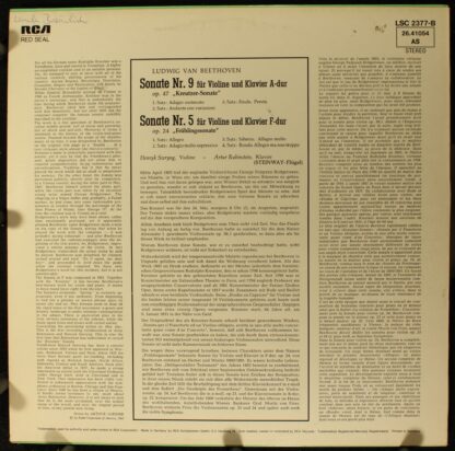 RCA Red Seal LSC 2377-B - Kreutzer- Und Frühlingsssonate - Image 2