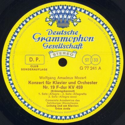 Deutsche Grammophon 77 241 - Klavierkonzerte ∙ F-dur KV 459 ∙ D- - Image 3