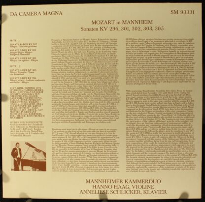 Da Camera Magna SM 93331 - Mozart In Mannheim/ Sonaten KV 296, 3 - Image 2