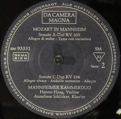 Da Camera Magna SM 93331 - Mozart In Mannheim/ Sonaten KV 296, 3 - Image 4