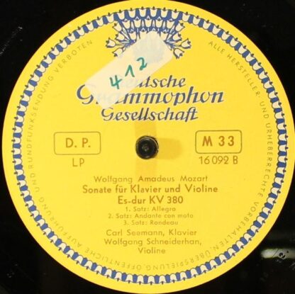 Deutsche Grammophon 16092 LP - Sonaten Für Klavier Und Violine E - Image 5