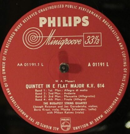 Philips A 01191 L - Streichquintett Es-Dur KV 614 | Streichquint - Image 3