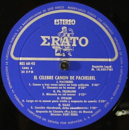 Erato HE 60-93 - El Celebre Canon De Pachelbel - Image 3