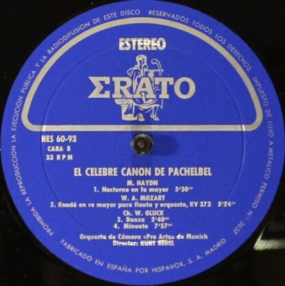 Erato HE 60-93 - El Celebre Canon De Pachelbel - Image 4
