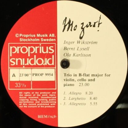 Proprius PROP 9954 - Pianotrio B-Dur / Pianotrio E-Dur / Adagio - Image 3