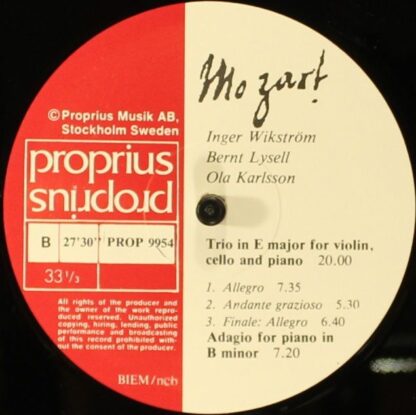 Proprius PROP 9954 - Pianotrio B-Dur / Pianotrio E-Dur / Adagio - Image 4