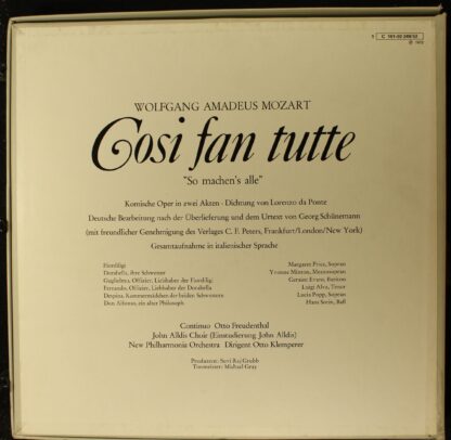 His Master's Voice 1 C 191-02249 / 52 - Cosi Fan Tutte - Image 2
