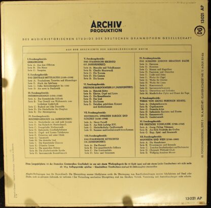 Archiv Produktion 13 021 AP - Klavier-Konzert Nr.12 A-dur KV 414 - Image 2