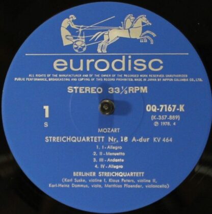 Eurodisc OQ-7167-K - Streichquartett Nr.18 A-dur KV464 / Streich - Image 3