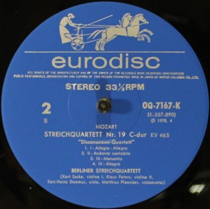 Eurodisc OQ-7167-K - Streichquartett Nr.18 A-dur KV464 / Streich - Image 4