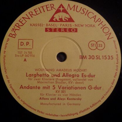 Bärenreiter-Musicaphon BM 30 L 1535 - Larghetto Und Allegro In E - Image 3