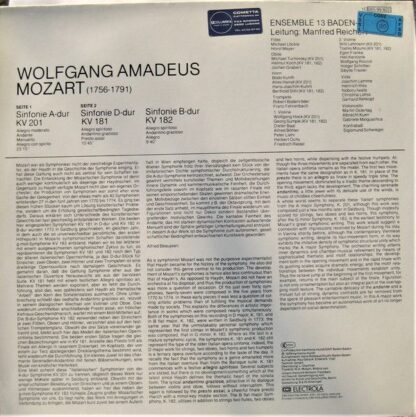 Deutsche Harmonia Mundi 1C 065-99 822 - Sinfonien KV 181, 182, 2 - Image 2