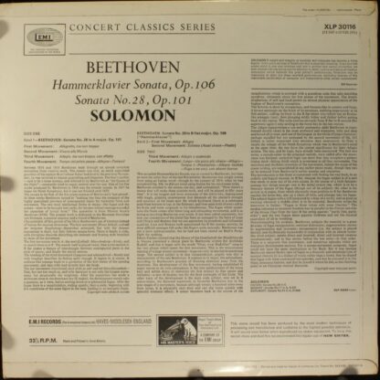His Master's Voice XLP 30116 - 'Hammerklavier' Sonata - Sonata N - Image 2